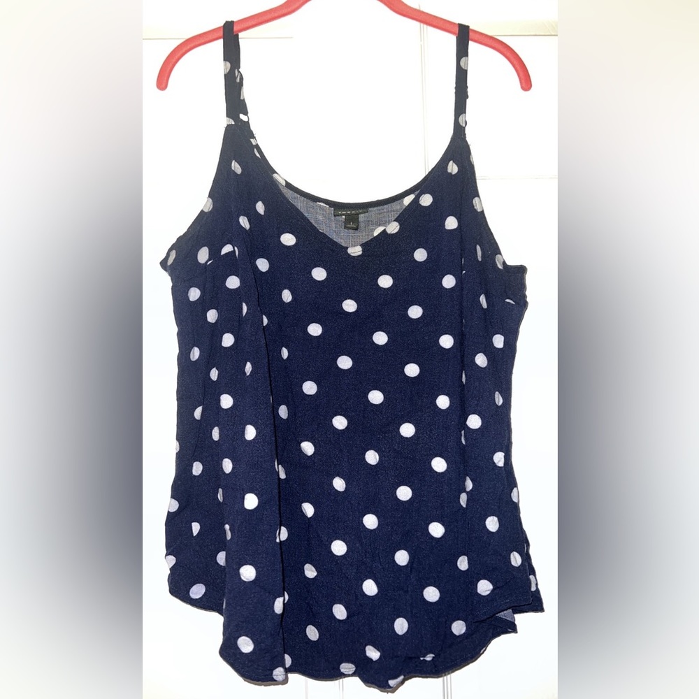 Torrid navy and white polka dot tank
